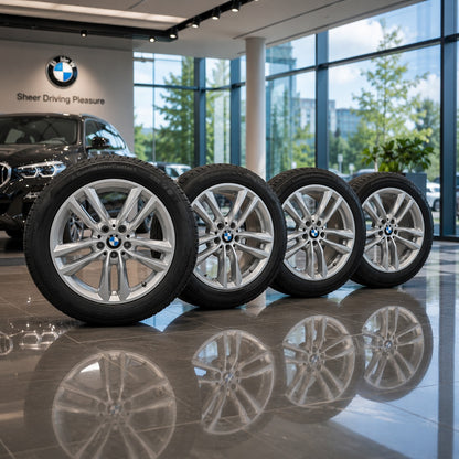 4 xOriginal BMW 17 Zoll Alufelgen Winterräder 205/55 R17 Kompletträder Continental SSR Alufelgen 7848601