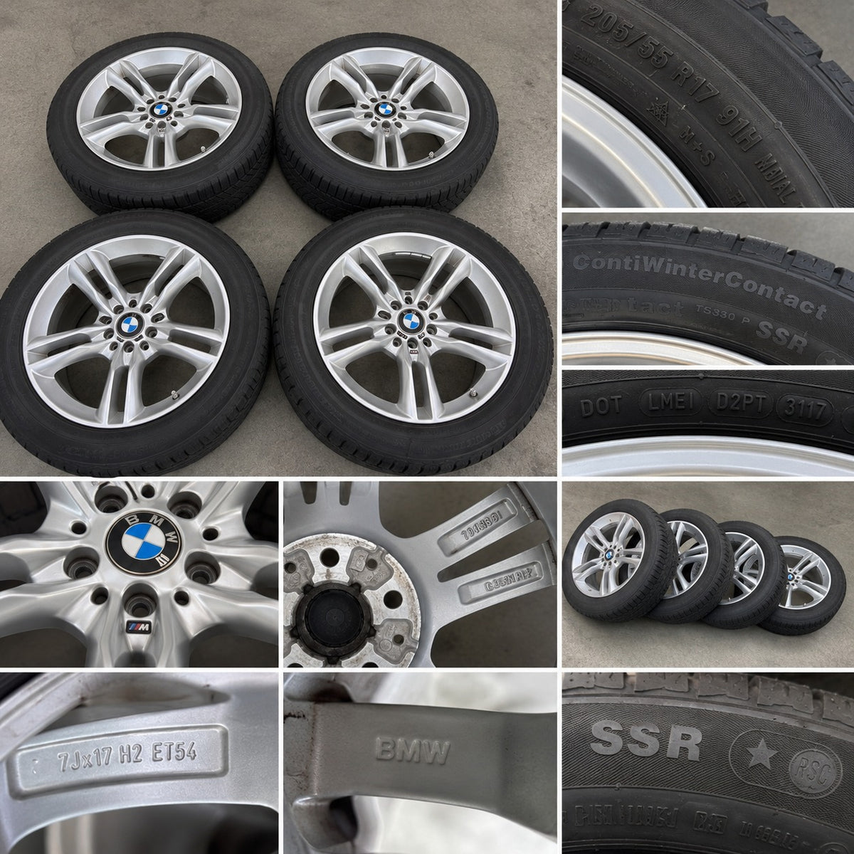 4 xOriginal BMW 17 Zoll Alufelgen Winterräder 205/55 R17 Kompletträder Continental SSR Alufelgen 7848601