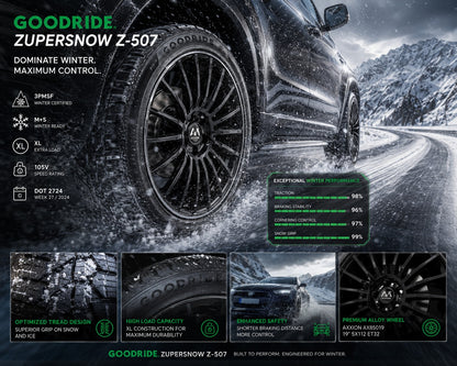 4x Axxion AX85019 8.5x19 ET32 5x112 Winterräder 235/55 R19 Goodride ZuperSnow Kompletträder