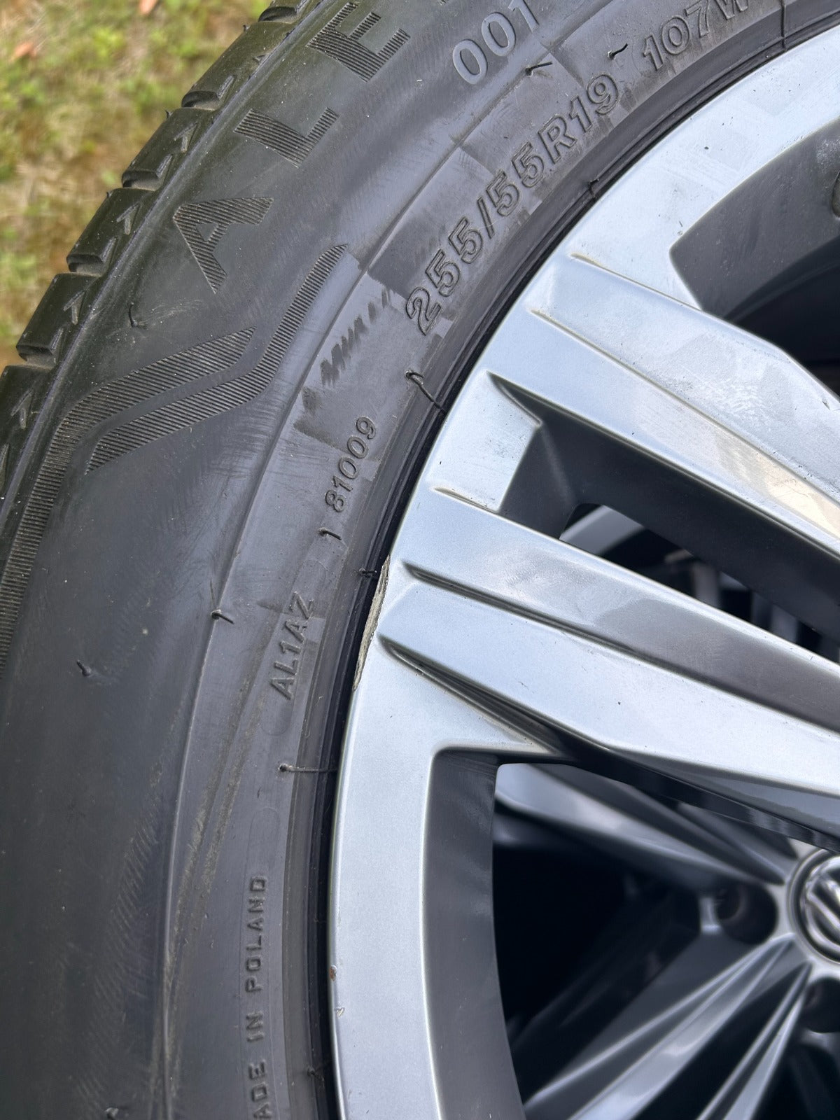 4 x Original VW 19 Zoll Alufelgen Kompletträder Sommerreifen 255/55 R19