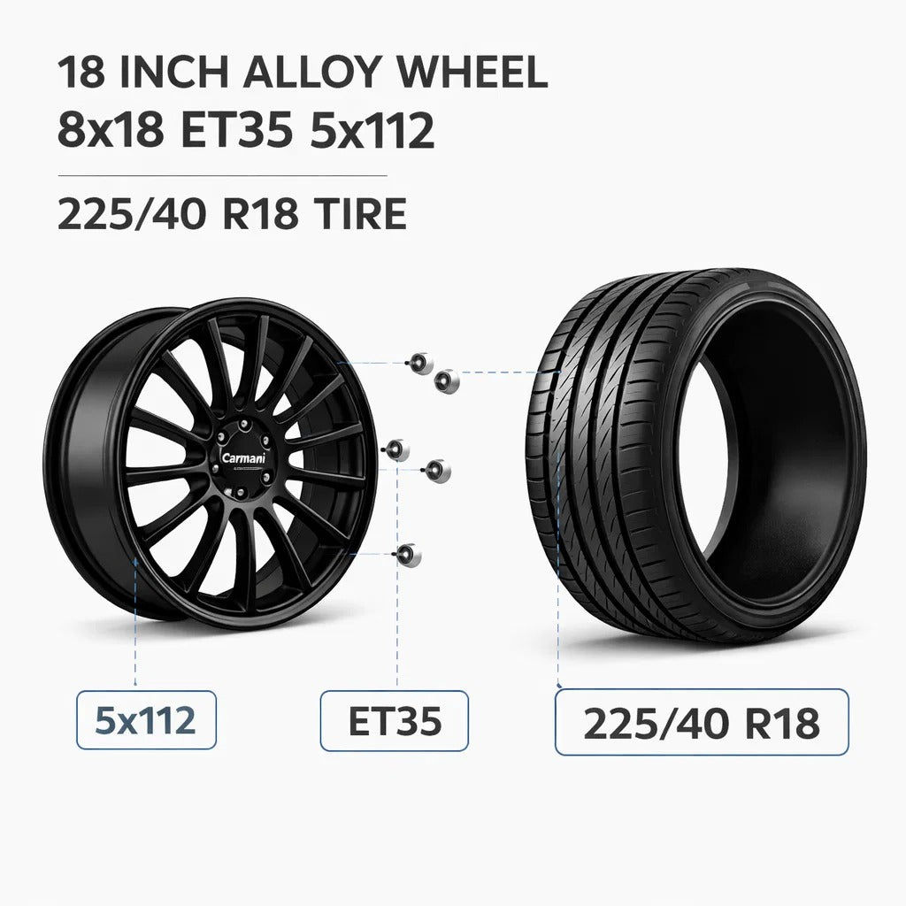 18 Zoll Kompletträder 225/40 R18 5x112 ET35 Golf 7 8 A3 Leon A3 Octavia Arteon Sommerreifen