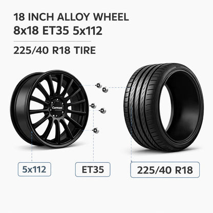 18 Zoll Kompletträder 225/40 R18 5x112 ET35 Golf 7 8 A3 Leon A3 Octavia Arteon Sommerreifen