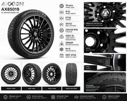 4x Axxion AX85019 8.5x19 ET32 5x112 Winterräder 235/55 R19 Goodride ZuperSnow Kompletträder