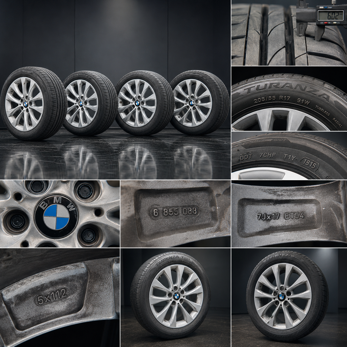 4 x Original BMW 17Zoll Alufelgen 6855088 Kompletträder 7Jx17 ET54 5x112 205/55 R17 Sommerreifen