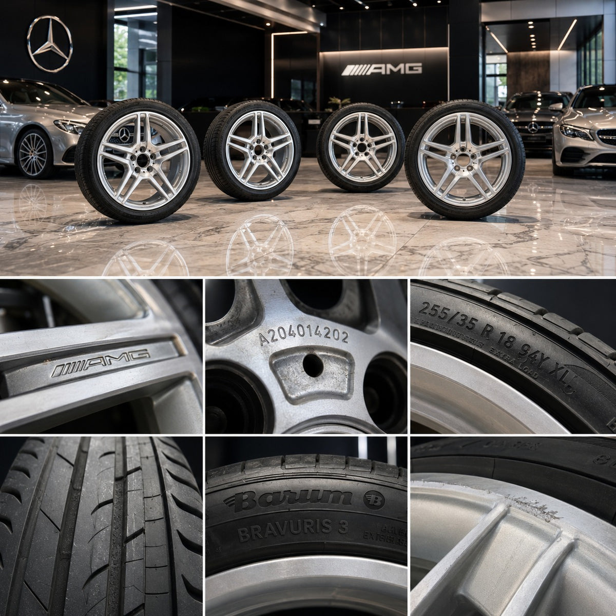 4x Original Mercedes AMG 18 Zoll Sommerräder A2044014202 255/35 R18 5x112 Felgen
