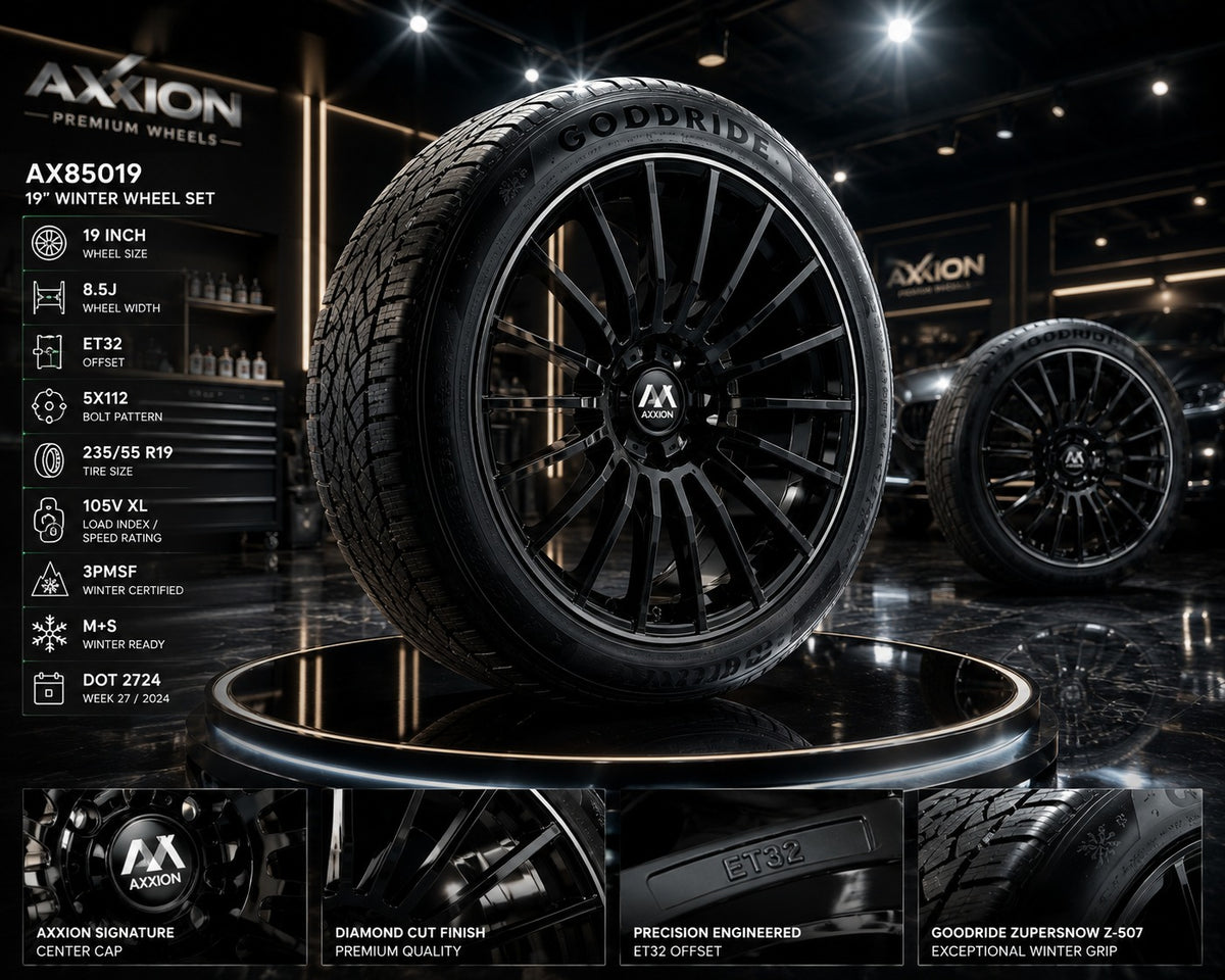 4x Axxion AX85019 8.5x19 ET32 5x112 Winterräder 235/55 R19 Goodride ZuperSnow Kompletträder