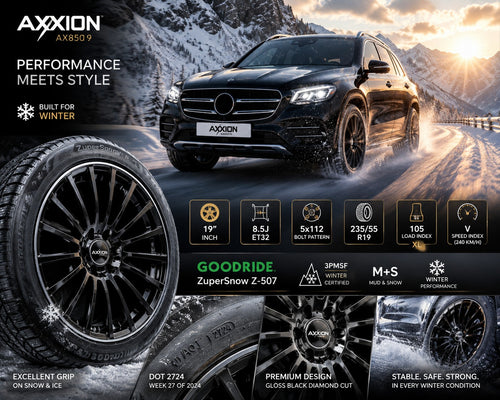 4x Axxion AX85019 8.5x19 ET32 5x112 Winterräder 235/55 R19 Goodride ZuperSnow Kompletträder