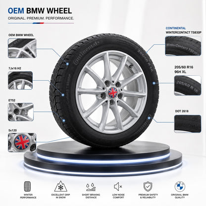 4 x Winterräder Original BMW 205/60 R16 Alufelgen 92H M+S 6855080 Continental Kompletträder