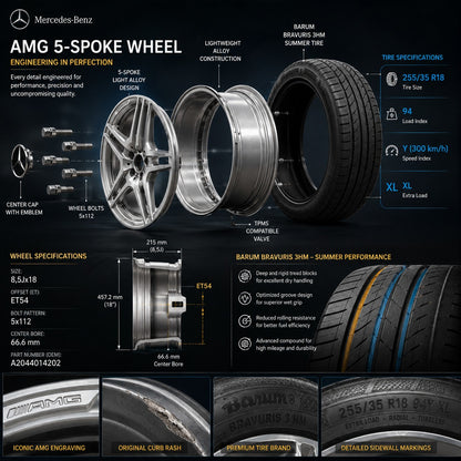 4x Original Mercedes AMG 18 Zoll Sommerräder A2044014202 255/35 R18 5x112 Felgen