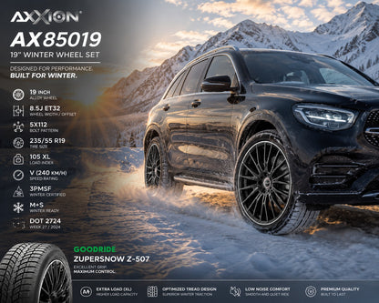 4x Axxion AX85019 8.5x19 ET32 5x112 Winterräder 235/55 R19 Goodride ZuperSnow Kompletträder