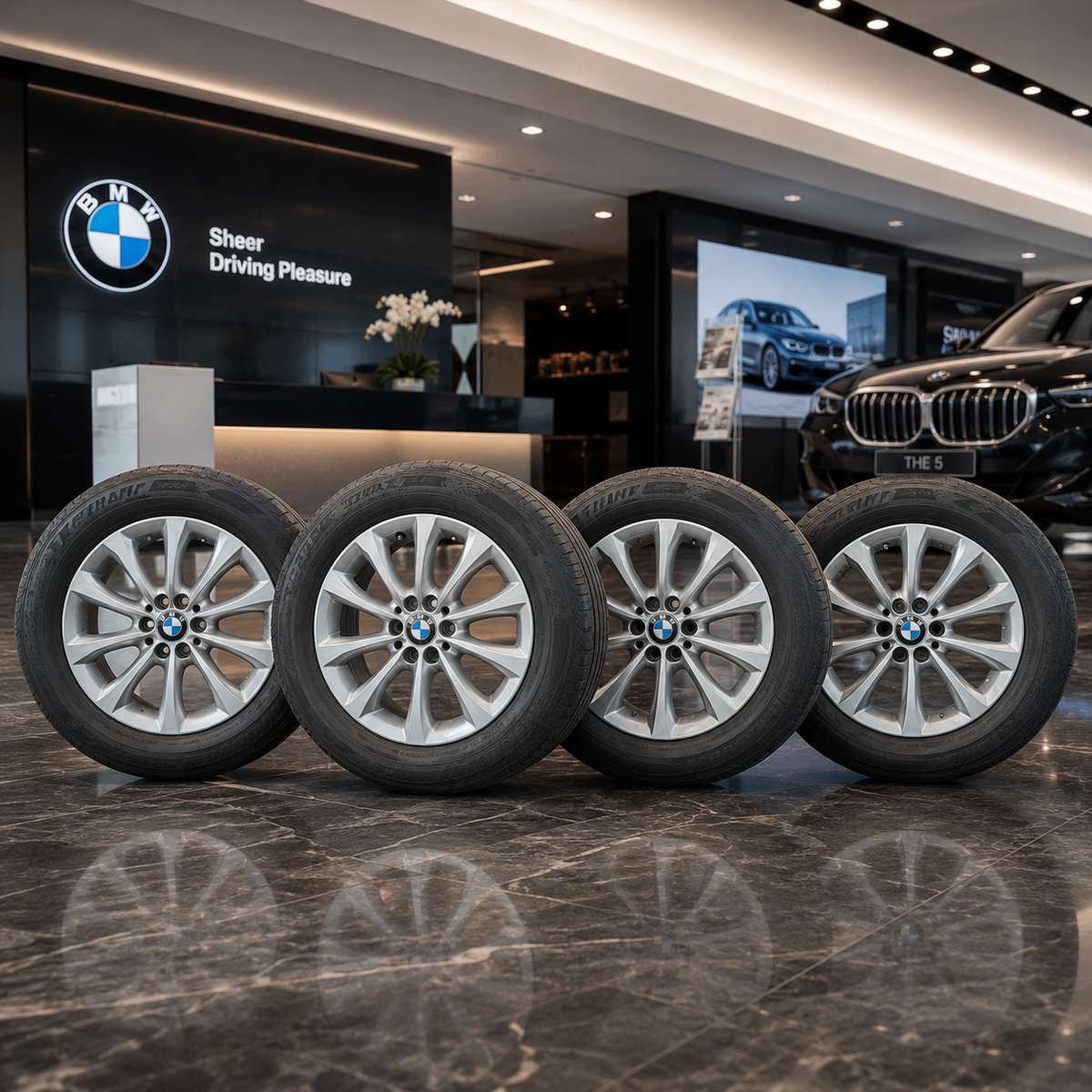 4 x Original BMW 17Zoll Alufelgen 6855088 Kompletträder 7Jx17 ET54 5x112 205/55 R17 Sommerreifen
