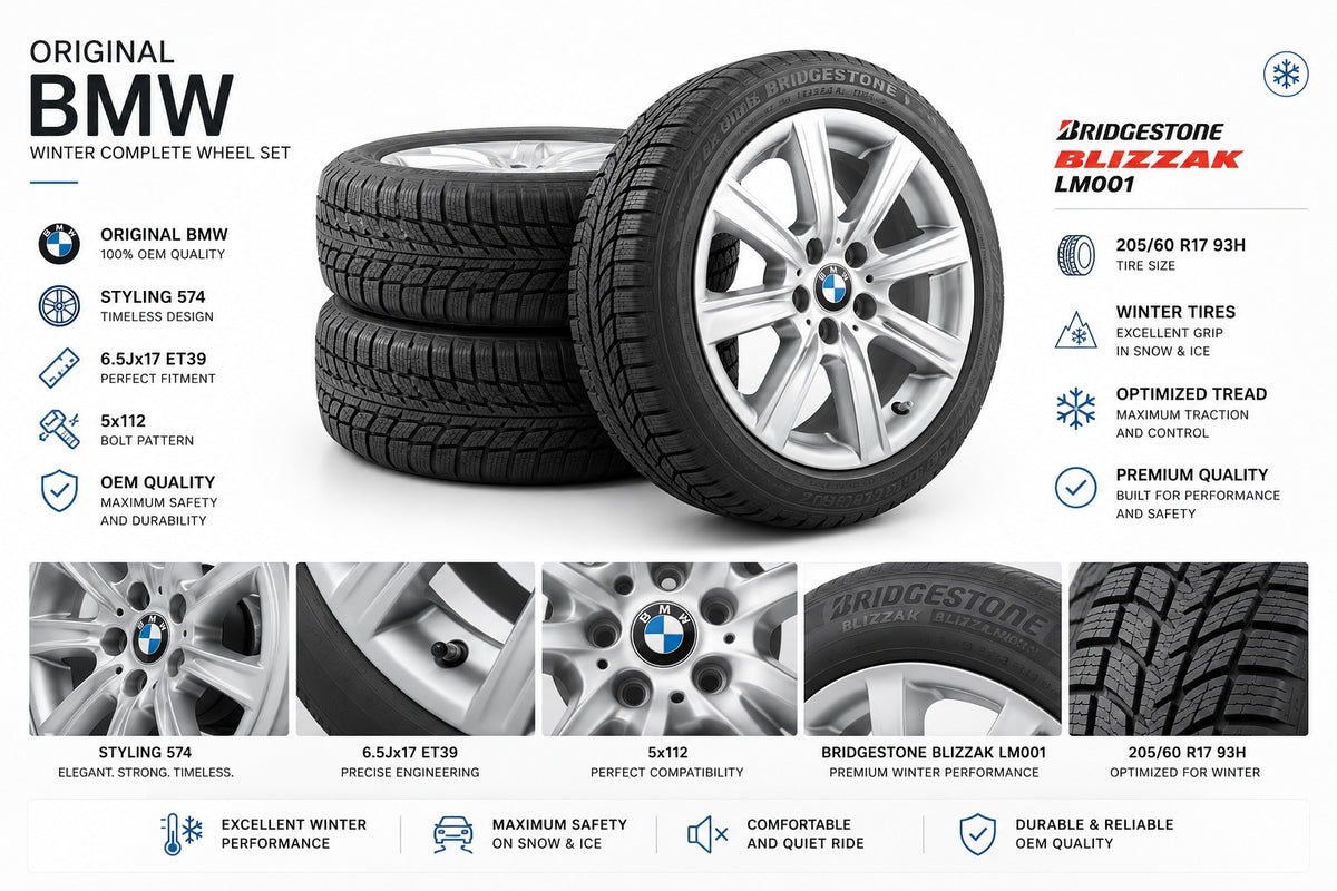 4 x Original BMW Winterräder 17 Zoll Style 574 205/60 Bridgestone RunFlat LM001