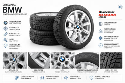 4 x Original BMW Winterräder 17 Zoll Style 574 205/60 Bridgestone RunFlat LM001