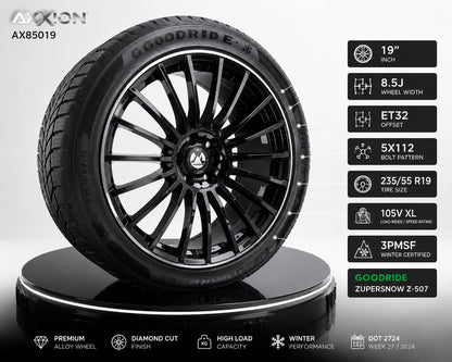 4x Axxion AX85019 8.5x19 ET32 5x112 Winterräder 235/55 R19 Goodride ZuperSnow Kompletträder
